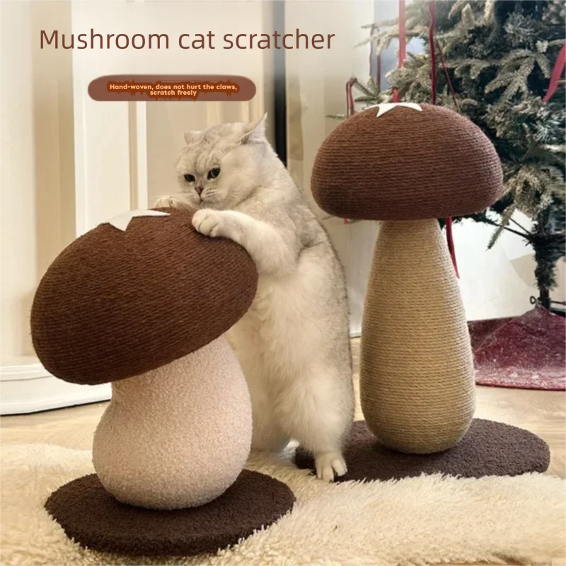 

Mushroom Sisal Rope Cat Scratching Board Cat Scratching Column Wear-resistant No-chip Mushroom Vertical Claw Grinding Cat toy