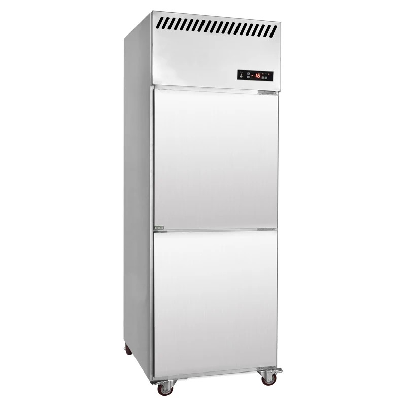 

Промышленный морозильник для коммерческой кухни -18°C ℃ Двухдверный шкаф с одним дисплеем температуры + 500 литров, вертикальный, с воздушным охлаждением, автоматической разморозкой