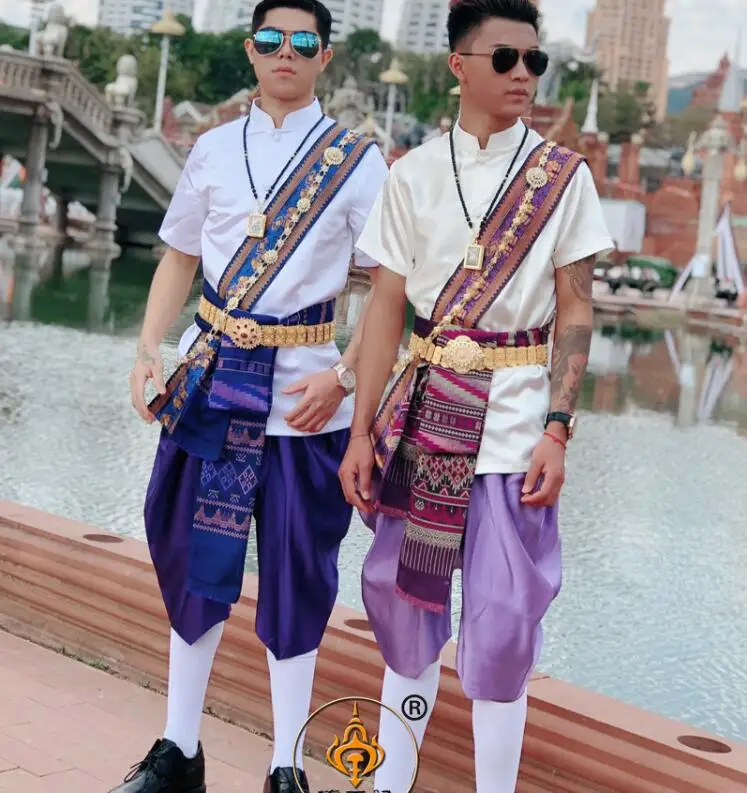 

Summer Thai Clothing Men Suit Songkran Festival Tradition Vintage