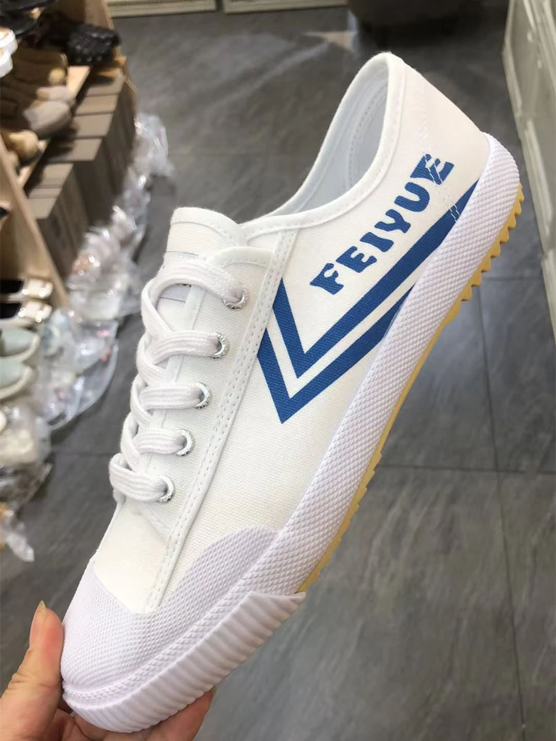 Dafu Shoes Original Sneakers Klassische Schuhe Kampfkunst Taichi Sneakers Weiß-Blaue Schuhe