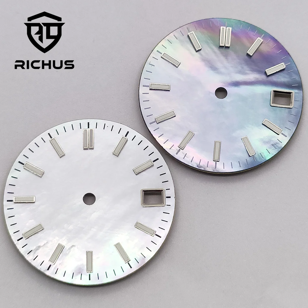 Циферблат часов RICHUS 28,5 мм, зеленый светящийся, подходит для NH34, NH35, NH36, аксессуары для часов с механизмом