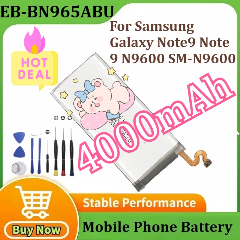 

2025 Years Replacement EB-BN965ABU Battery For Samsung Galaxy Note9 Note 9 N9600 SM-N9600 Mobile Phone Battery 4000mAh＋Tools