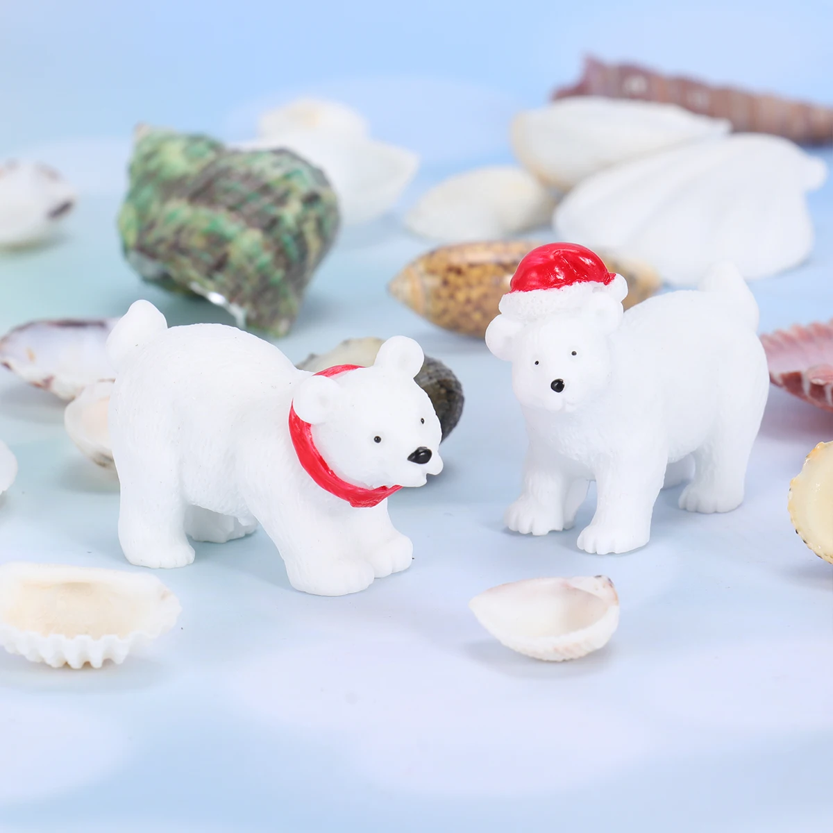 

6 Pcs Christmas Craft Polar Bear Ornaments Garden Accessories Mini Crafts s for s Miniature Tree Winter Child