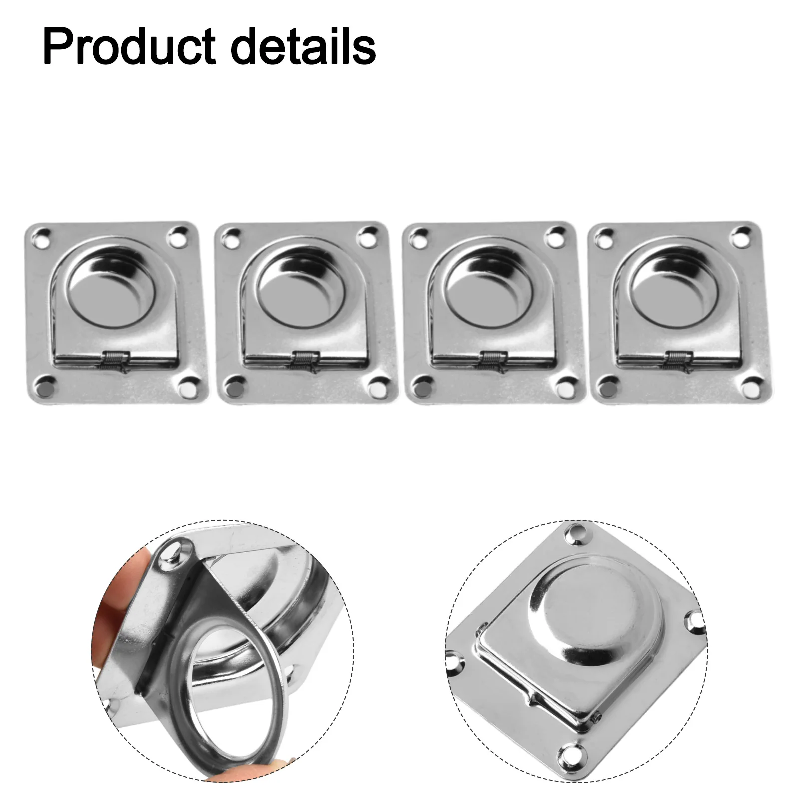 4pcs Stainless Steel D Rings Recessed Tie Down Anchors Ring Lashing Ring For Trailer Truck Boat Vehicles Floor Mount Bracket