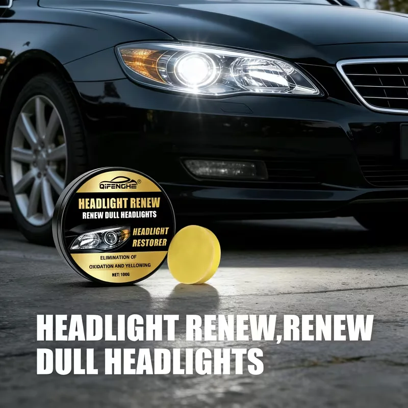 Headlight Restorer Polish Eliminate Oxidation Yellowing Remove Scratches Headlight Lens Renew Cleaner with Sponge Pad UV Protect view 6