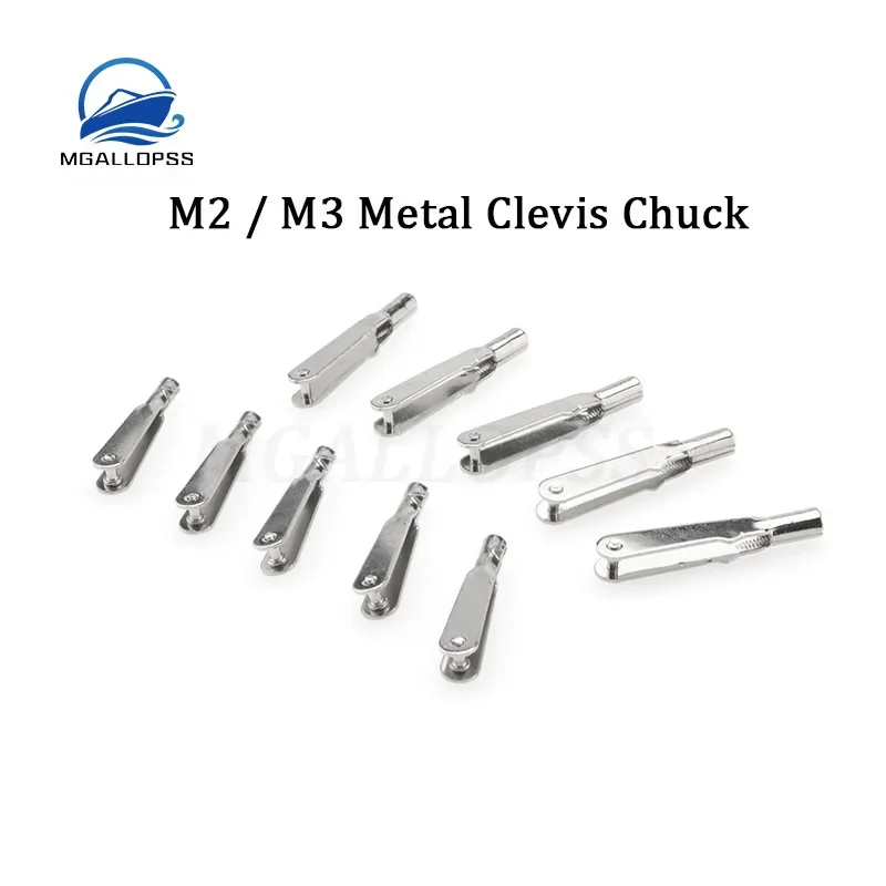 

10PCS Steel Clevis M2/M3 Push Rod Coupler Servo Connecting Level/ Rod Chuck Horn Clip for RC Aircraft Boat Model Plane