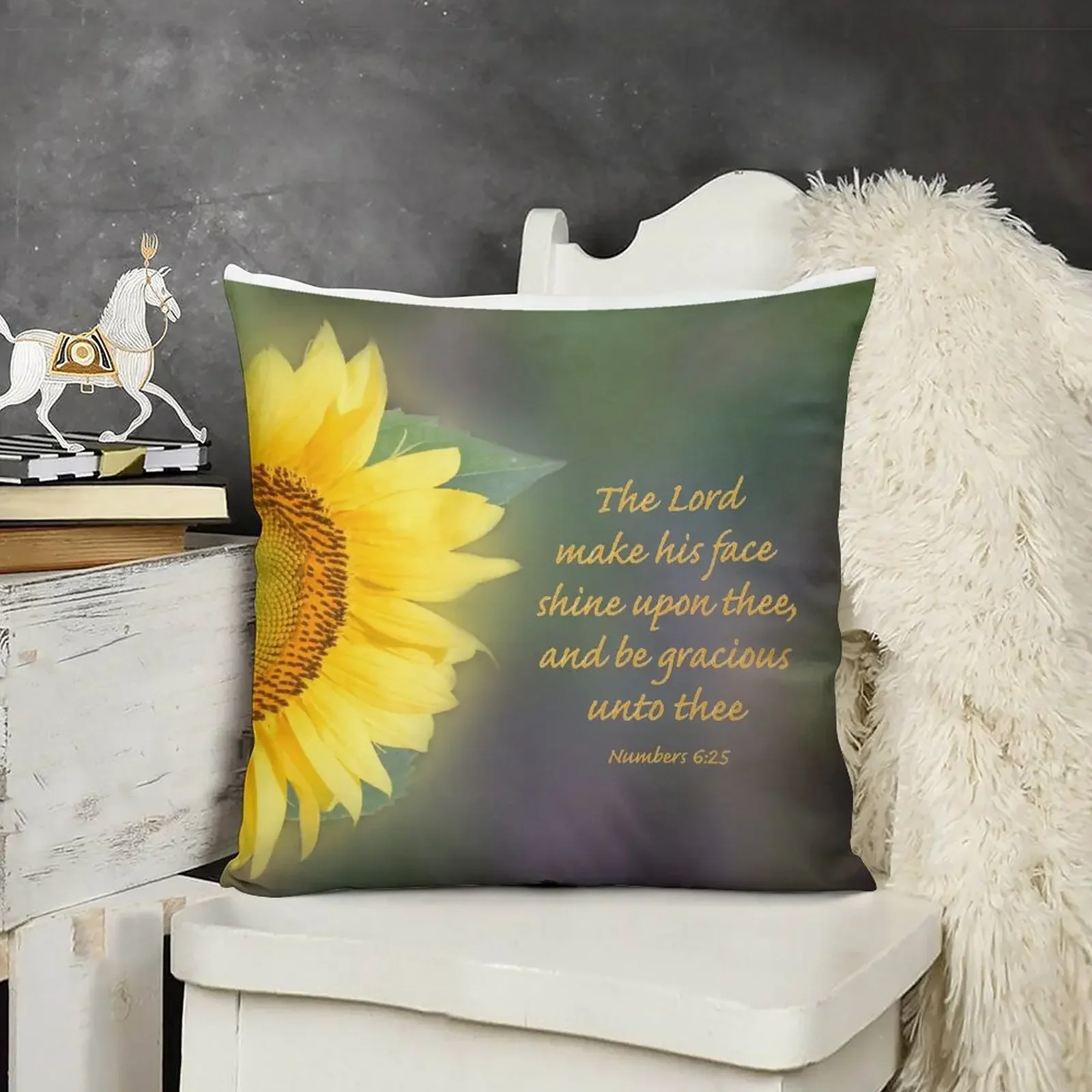 Girassol com versículo da Bíblia Almofada retangular Almofadas para sofá travesseiro