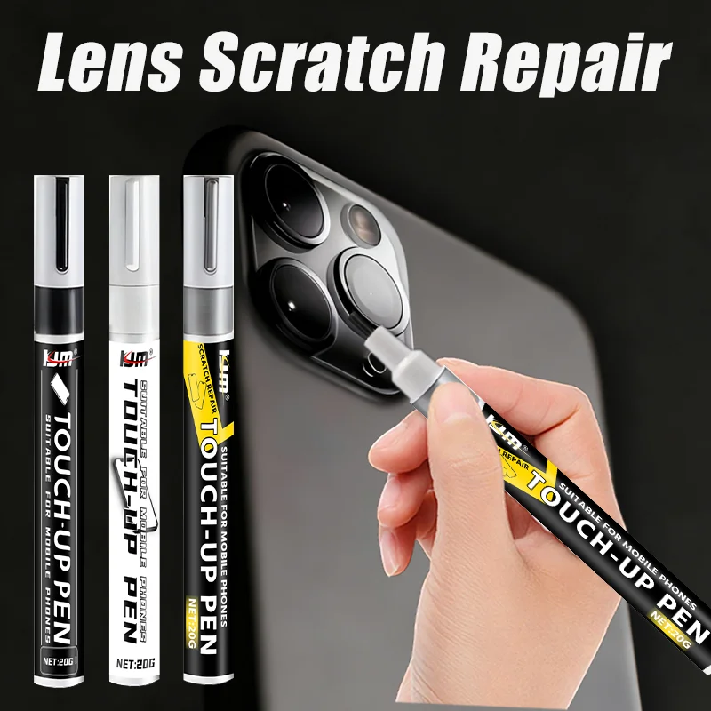 KJM Scratch Repair Pen 3 Colors Black White Silver Multi-Use Tool for Phone Camera Lenses Car Paint Glass Surfaces & Electronics