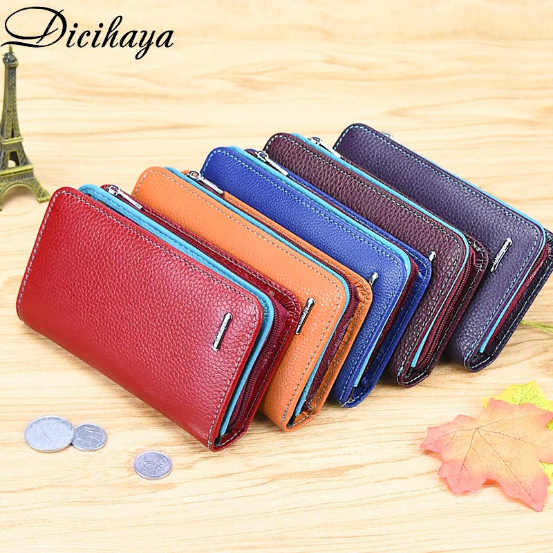 Genuine Leather Women Wallet Short Wallet Coin Cute Purse Women Color Small Purses for Women Luxury Designer