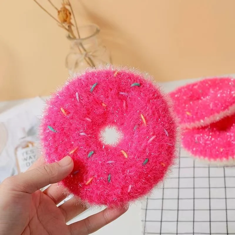 Donut Shape Dish Scrubber Sponge Cute Kawaii Home Kitchen Tools Non-scratch Bowl Pan Tableware Cleaning Cloth Brush Depurador