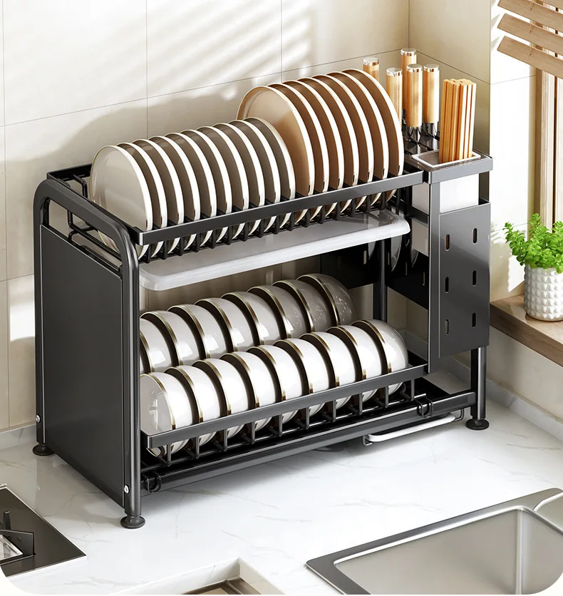 

Multifunction Storage Organizers for Utensils Holder Kitchen Gadget Set Dishes Dryer Rack Stand Hanger