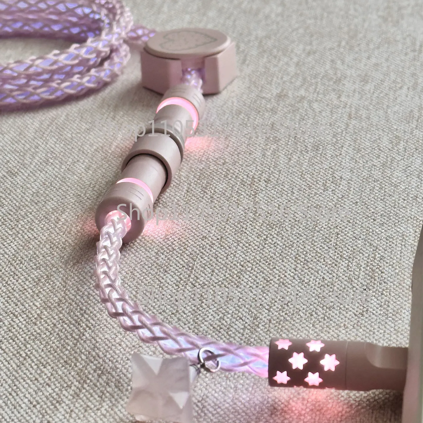 Fully luminous aviation plug cable, single crystal copper, nebula freeze powder white light keyboard cable, D25