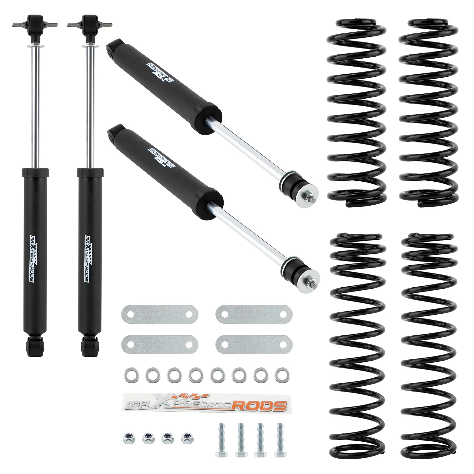 2.5 inch Lift Kit Coil Springs and  Shock Absorbers for Jeep Wrangler JK Unlimited  2WD 4WD 2007-2018 4door