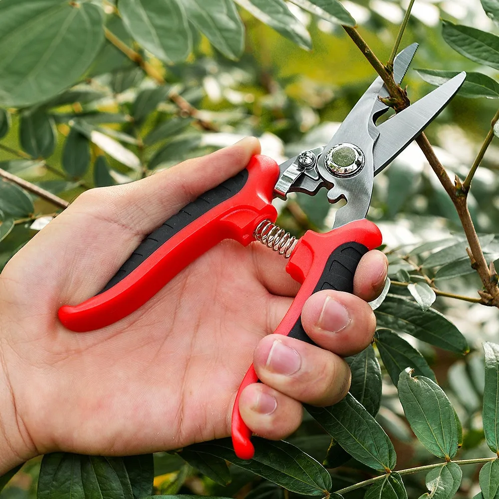Two-color Handle TPR Stainless Steel Strong Pruning Shears, Garden Potted Garden Shears Gardening Gardening Garden Tools