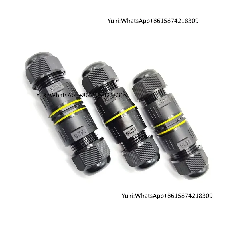 Leaka IP68 M25 Connector 2 3 5 Pin Nylon PA66 Straight Screw Bayonet Quick Install 25A Power Waterproof Industrial Genuine