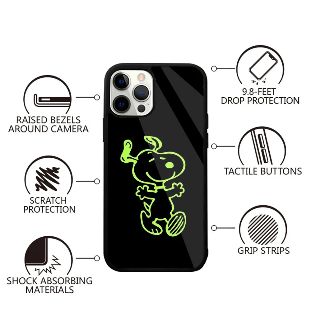 Cartoon S-SnoopyS-S Dog Phone Case For iPhone 15,14,13,12,11,Plus,Pro,Max Mini Magsafe Magnetic Wireless Charging