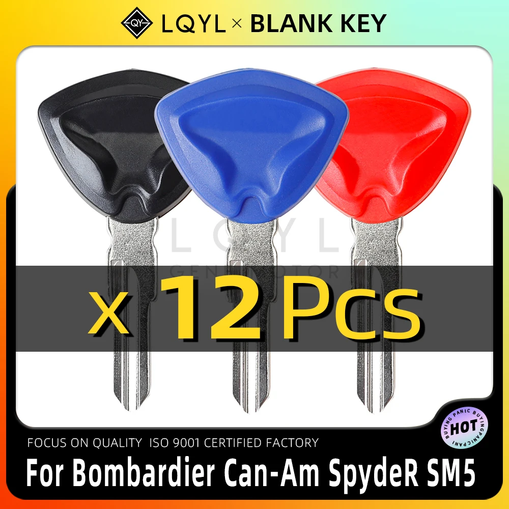 

LQYL 12 Pcs Motorcycle Key Uncut Blank Replacement Keys For Bombardier Can-Am SpydeR SM5