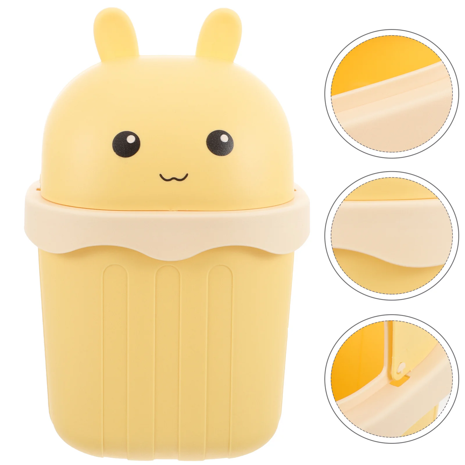 سطح المكتب سلة المهملات الصغيرة لطيف الكرتون البلاستيك سلة المهملات حاوية القمامة الصغيرة مكتب عمل كونترتوب حامل مكتب سلة المهملات الصغيرة #5