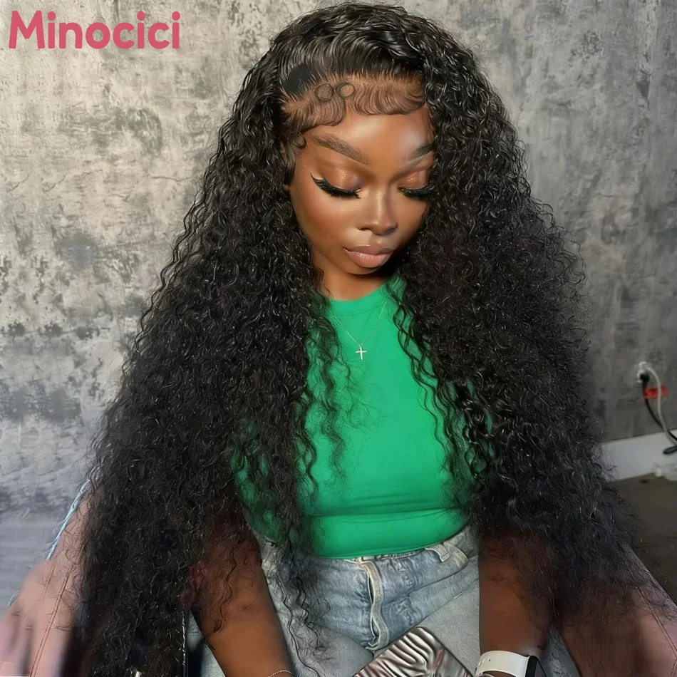 40 بوصة موجة عميقة باروكة من شعر طبيعي 13X6 Hd الدانتيل الباروكة الأمامية 250 الكثافة قبل قطعها الشعر البرازيلي موجة المياه مجعد الدانتيل شعر مستعار أمامي #1
