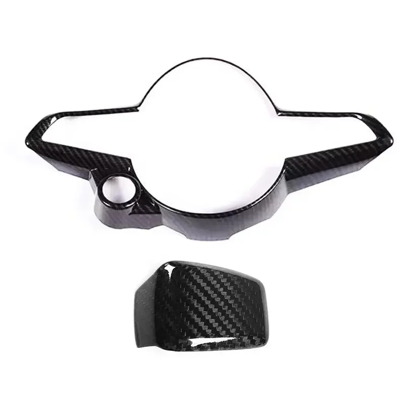 For Alfa Romeo Giulia Stelvio 2020-2023 Real Carbon Fiber Car Steering Wheel V Frame Base Cover Decorate Car Accessories