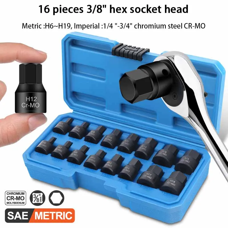 

Inner Hexagonal Socket Set Electrician Specific Echanical Workshop Tools Universal Spanner Multifunctional Socket Wrench Sets