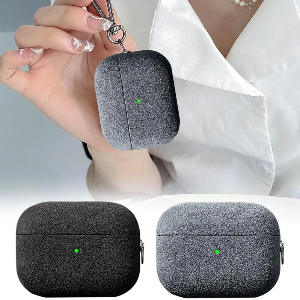 

Suede Earphone Protective Case For Airpods 4 Full Coverage Anti-drop Anti-scratch Dust-proof Anti-slip Fashionable Earphone O8Z4