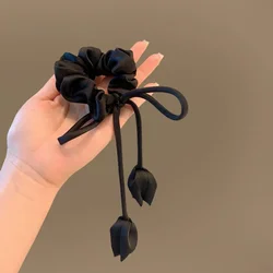 Bow Ribbon Elastic Hair Bands High Quality Floral Pendant Hair Rope Ties Girls Elegant Barrettes Headwear Women Hair Accessories