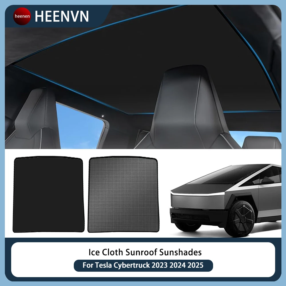 

For Tesla Cybertruck 2025 2024 2023 Sunroof Sunshades Ice Cloth Buckle Sun Pare Glass Cooling Skylight Shield Visor Accessories