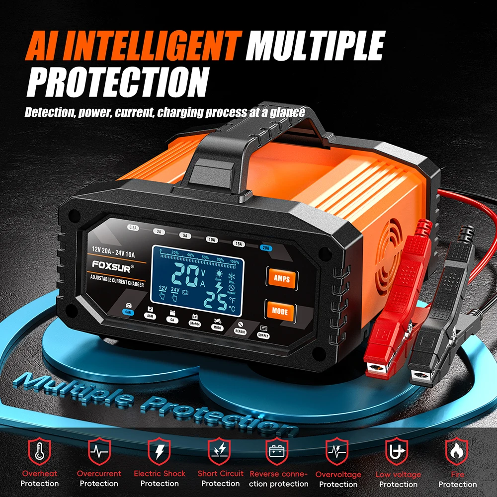 Carregador de bateria para car - Smart Car Battery Charger 12V 24V 20A avaliação e preço