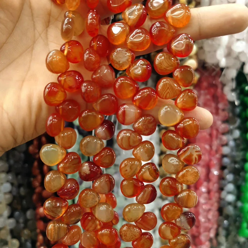 Muladhara Natural Red Agate Stone Energy Beads 12x10x5mm Jewelry Making DIY Necklace Earrings Accessories Gift