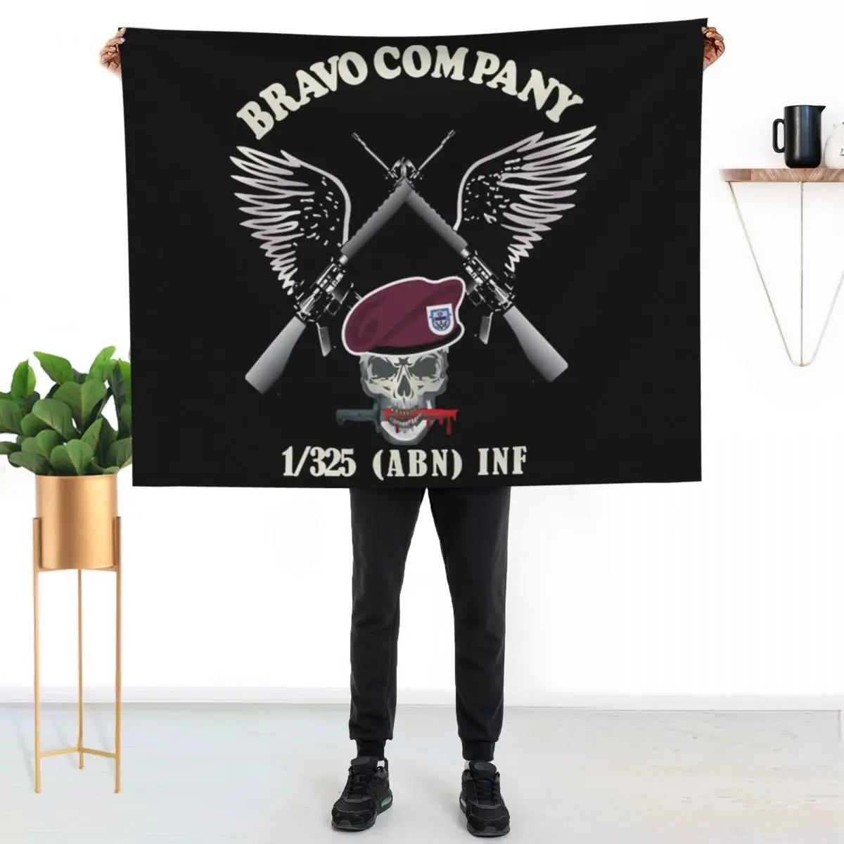 

Bravo Company - 1st Bn, 325th Airborne Infantry Throw Blanket Stylish Decor Blanket Gift for Friends Roommate