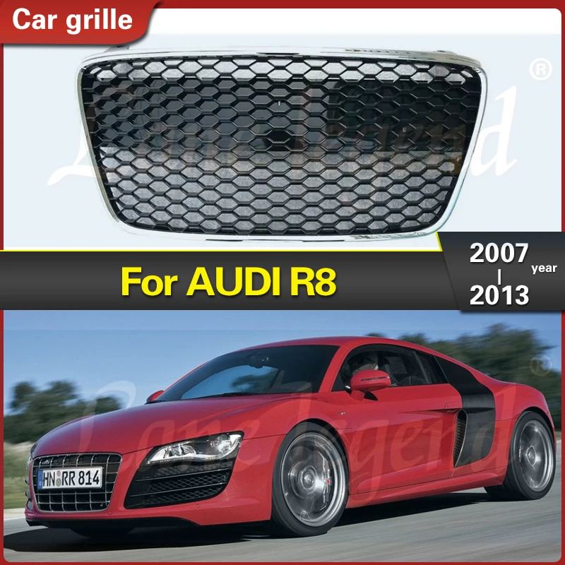 

Racing Grills Front Hood Grille Car Front Bumper Grill Center Grille for Audi R8 2007 2008 2009 2011 2012 2013 Auto Accessories