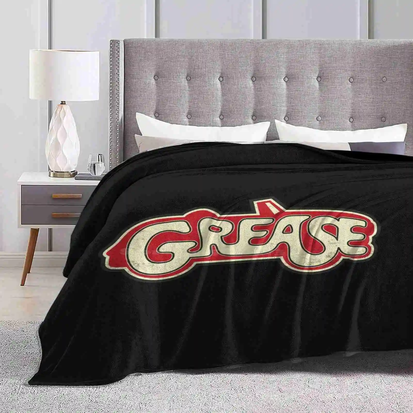 Grease Blanket Soft Warm Travel Portable Blanket Greased Lightening Musicals Broadway Vintage Movie Car Logo Convertible Old