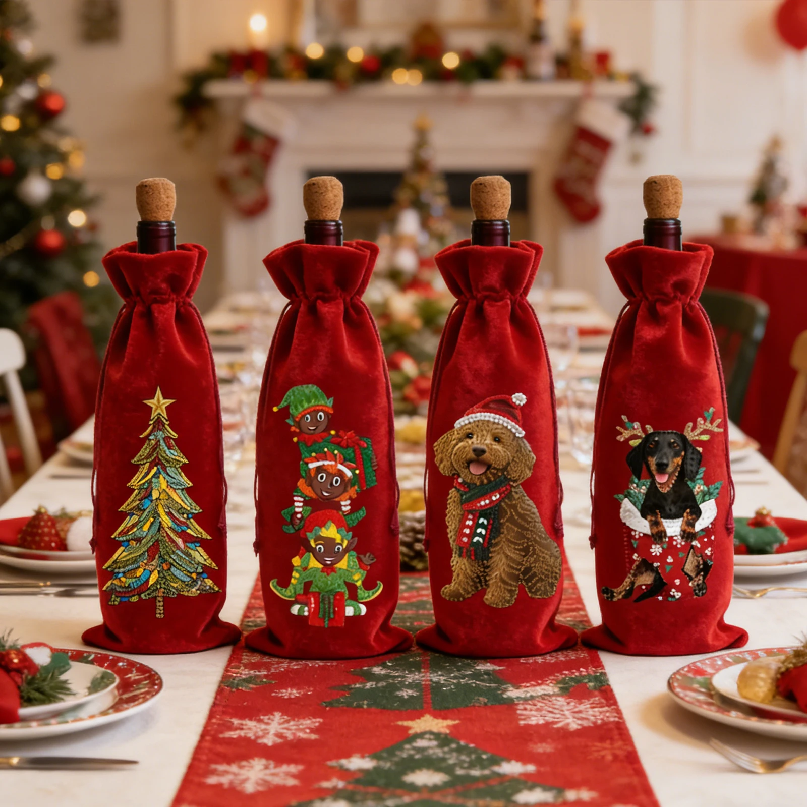 Xmas Resin Art - 4 adet Noel DIY 5D Elmas