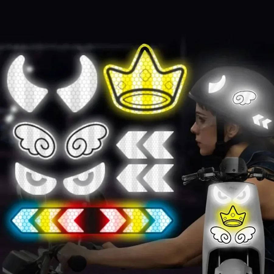 

New Creative Devil Horn Motorcycle Helmet Decals - Waterproof, Reflective Night Warning Sign Accessories