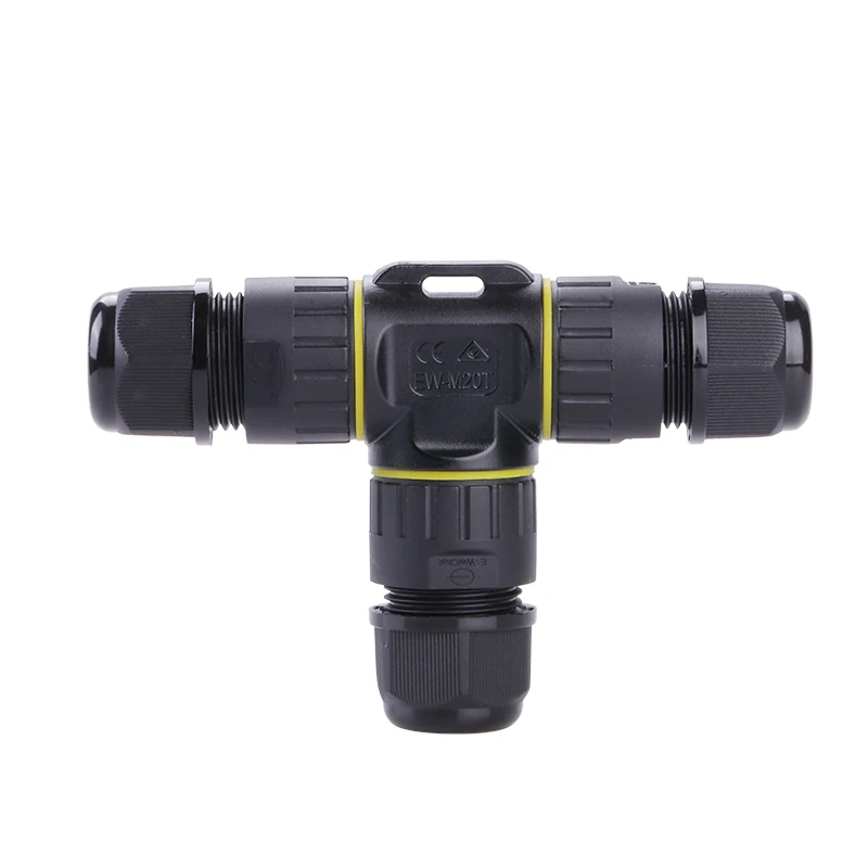 T-type IP68 EW-M20T M25T Cable Connector  2 Pin 3 Pin 4Pin Outdoor Waterproof Junction Box Connection Rainproof Terminal