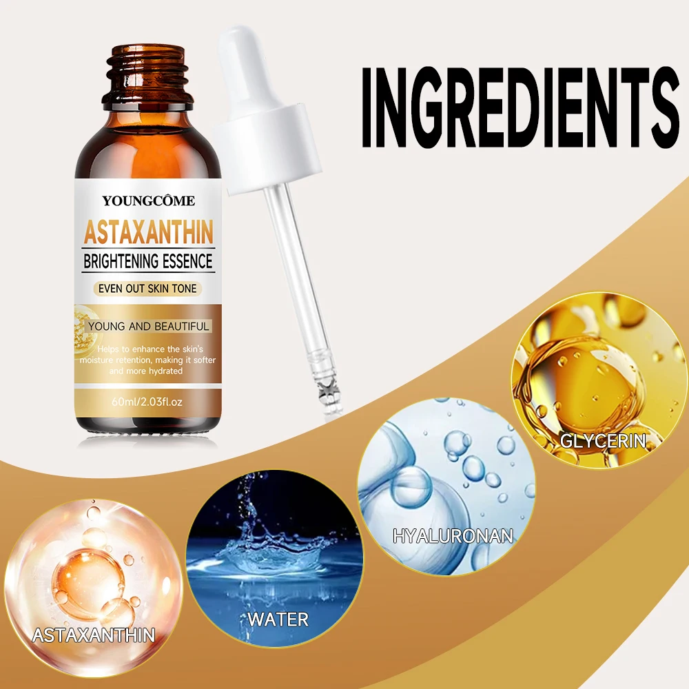 Astaxanthin Facial Essence Kit Collagen Hyaluronic Acid Moisturizing Rejuvenation Vitamin C Beauty Skin Care Face Serum 1/3pcs