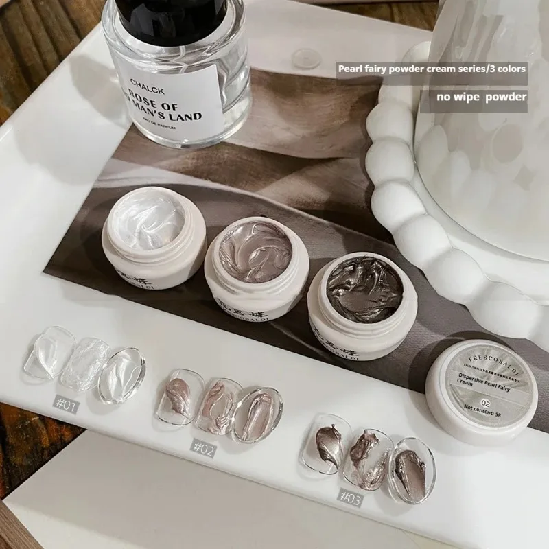 3 cores sem limpeza pérola creme escultura em unhas gel texturizado arte do prego documerarion diy salão de beleza creme de unhas para 3d cromo em pó manicure