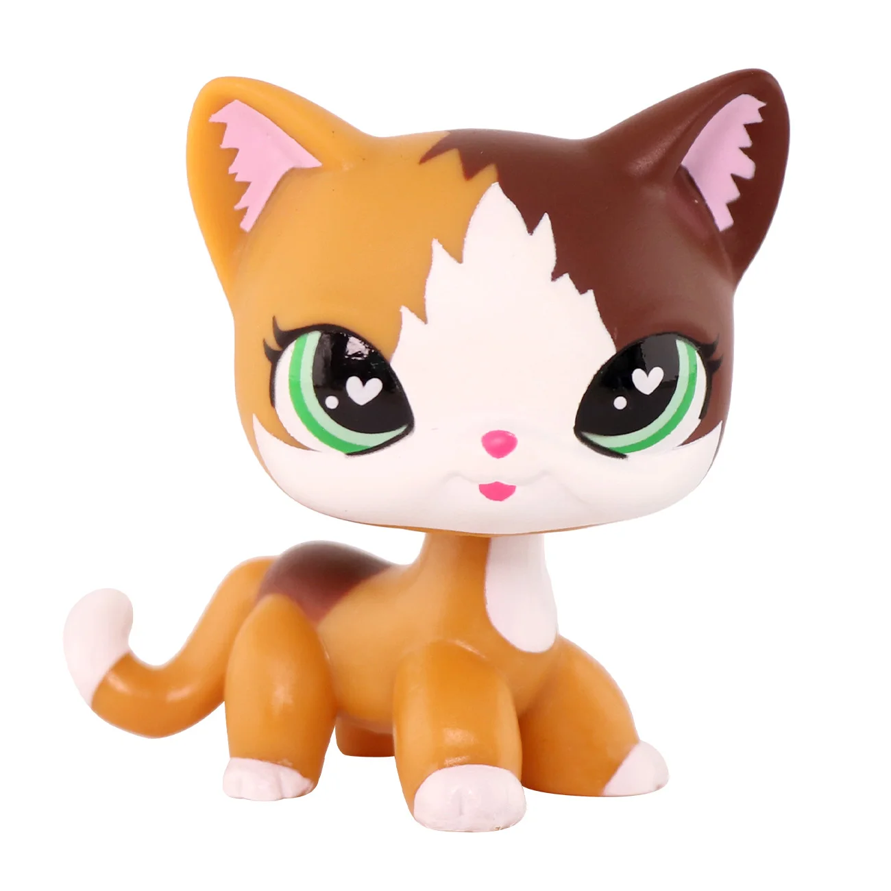 

Pet Shop Pink Shorthair Cat #2291 Glittery Eyes Collie #1262 with Beanies Scarf Cute Toy