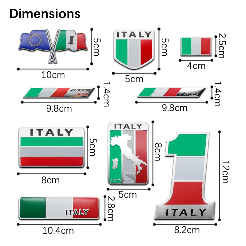 Car Styling 3D Aluminum Italy Flag Badge Emblem Auto Body Decoration Stickers Decal For Alfa Romeo 147 159 Giulietta Giulia Mito