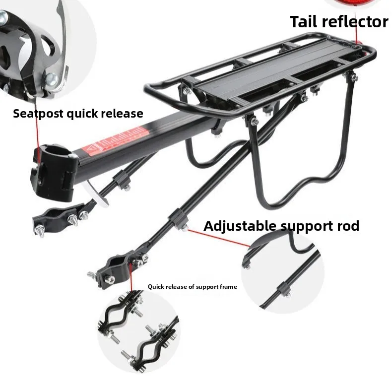 Aluminum Alloy Quick Release Bike Rack with Mudguard for Mountain Bike Rear Seat Factory Wholesale