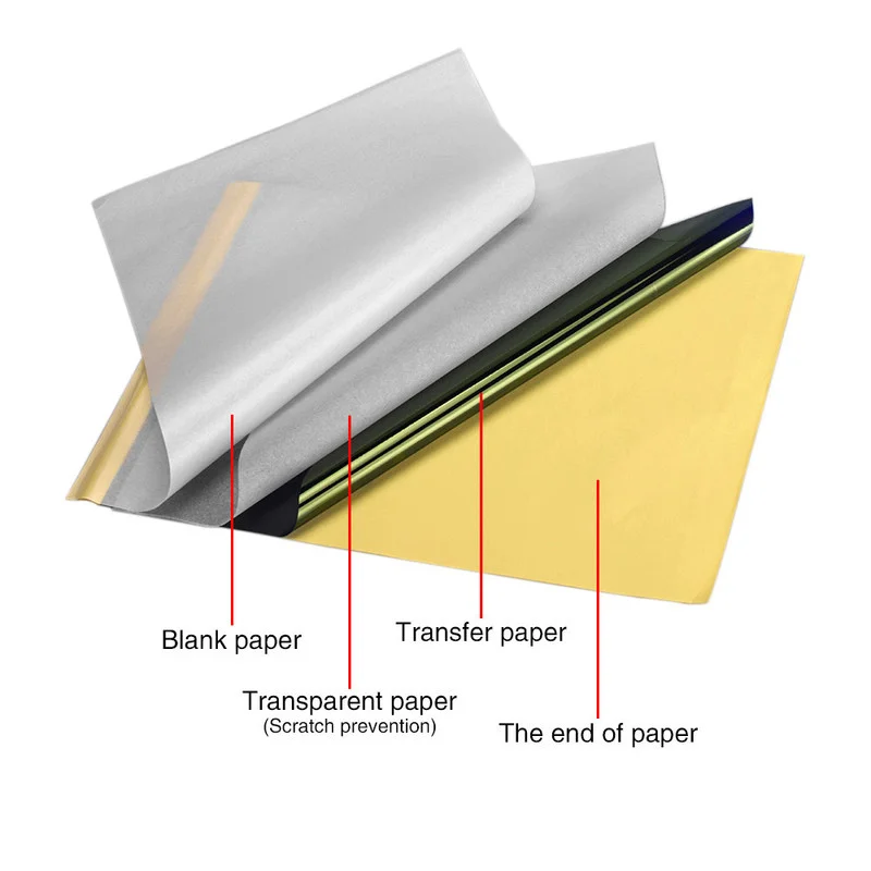 5/10pcs Tattoo Transfer Paper Spirit Master Classic 4 Layers Freehand Machine Thermal Copier High Quality Stencil Copier Sheets