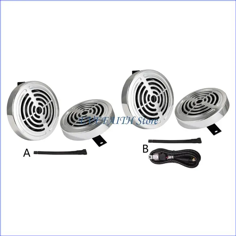 124B 2PCS 12V Strong Motorcycle Horn Providing 120dB Sound Output And Small Size For Easy Installation