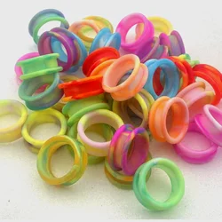 16 Pis Softer Glitter Hair Pet Grooming Silicone Rubber Scissors finger ring inserts