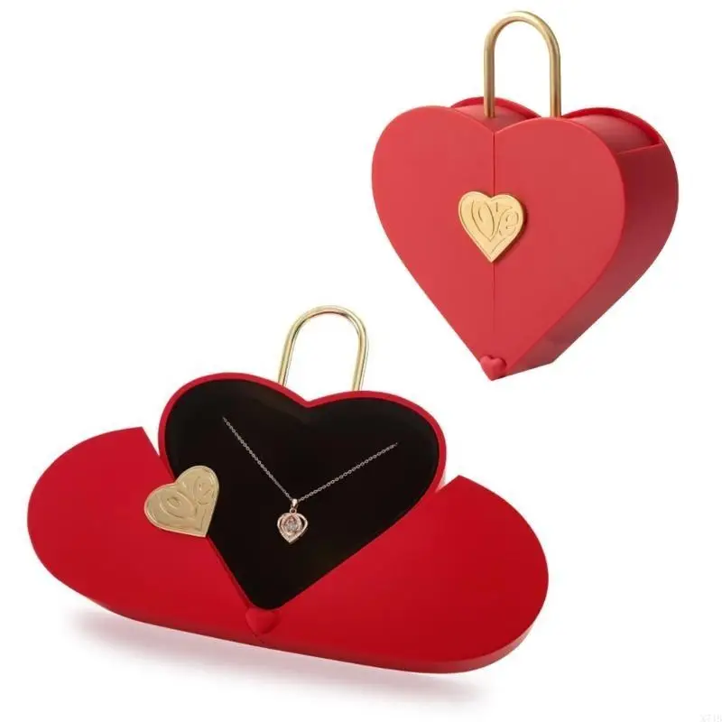 صندوق عرض على شكل قلب، صناديق إكسسوارات أنيقة لعرض المجوهرات