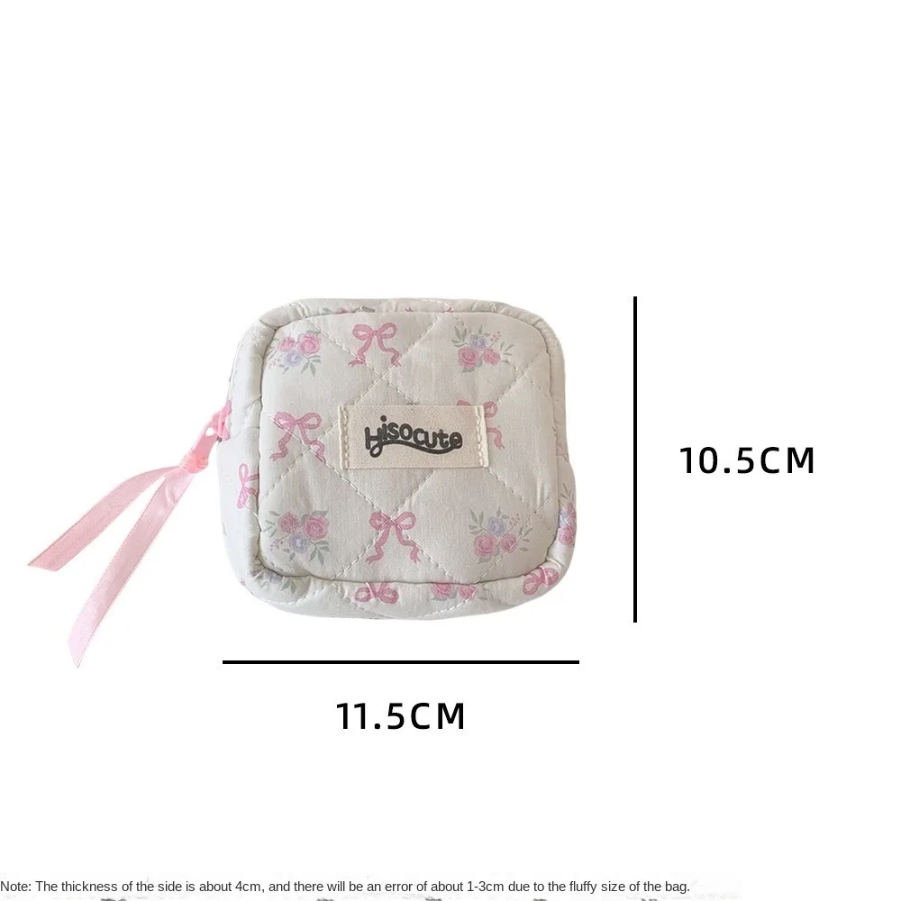 Creative Bowknot Sanitary Pads Bag Data Cables Organizer Large Capacity Small Cosmetic Bag Multipurpose Napkin Pouch Storage Bag