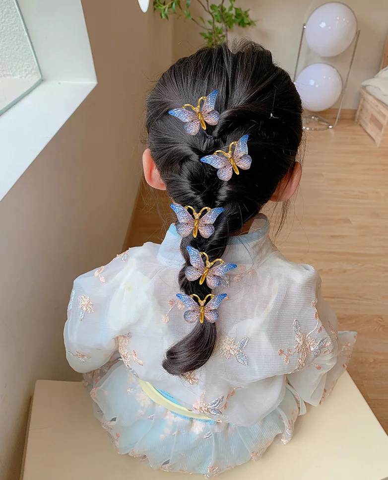 5 PCS Sweet Stereoscopic Color Gradient Baby Hairpins Kids Cute Children Headwear Hair Clips Princess Barrette Girls Accessories