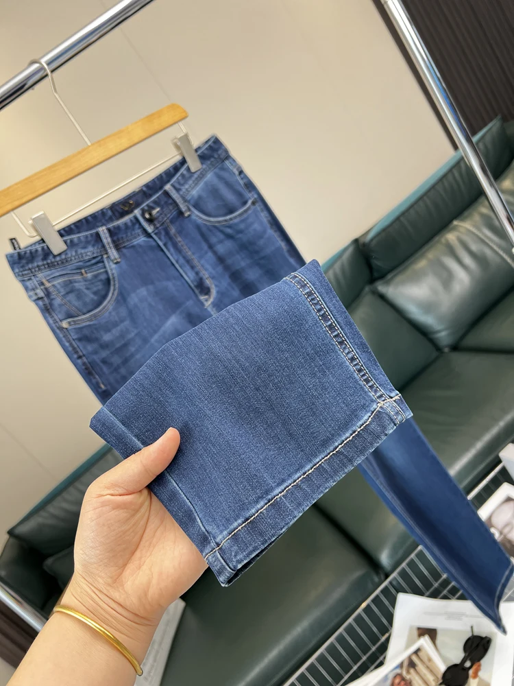

Comfortable Light Weight Men's Casual Jeans Harmon Fiber Spring Summer Elastic Cool Faion Straight Leg Jeans Youth Sle