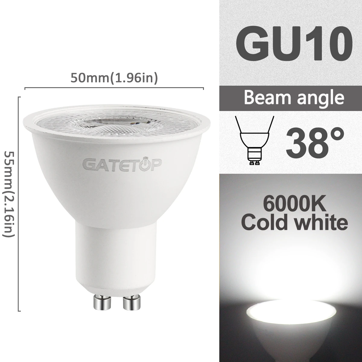 5/8/10/12 Stück Dimmbare GU10 LED 220V Strahler Warmlicht 3000K 4000K 6000K Dimmbare Glühbirne als Ersatz für 50W Halogenlampe für die Beleuchtung im Haus