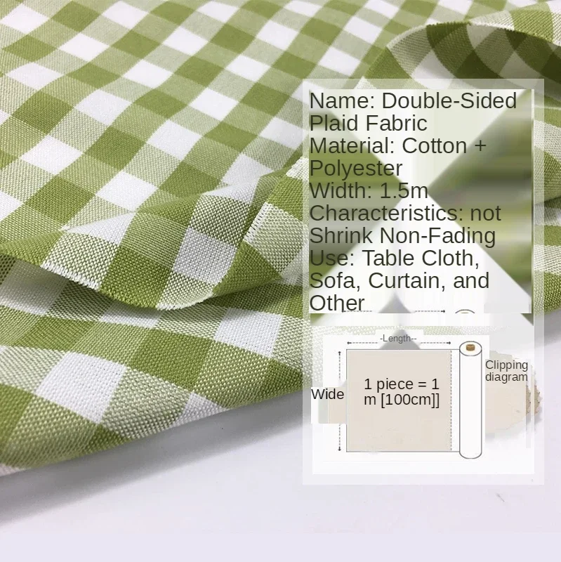 Cotton Linen Fabric By The Meter Thickened Plaid Polyester for Sofa Cover Curtain Tablecloth Sewing Striped PlainTextile Per Diy